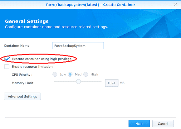 Creación del contenedor Docker - Ferro Backup System Creación del contenedor Docker - Ferro Backup System